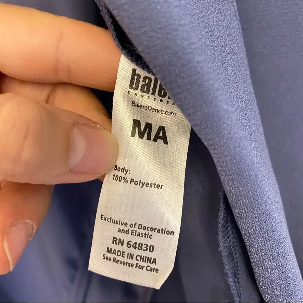 WEISSMAN Dance costume shirt leotard blue Mandarin overdress D11400 MA